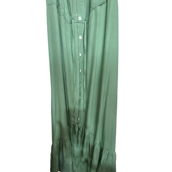 ANNA-KACI Frilled Ruffle Off The Shoulder Sage Green Maxi Dress. Sz: Medium - Picture 10 of 16